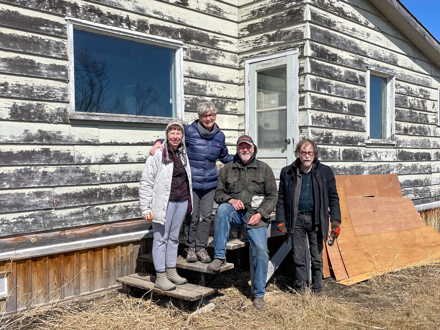 The clean up crew - Wanda & Val Anderson, Nelson Gerrard, Vincent Ellin Cleaning out Fagriskogur 3